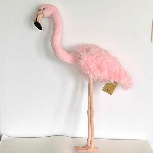 Hansa Handcrafted Flamingo, Pink  31.5 Inch (80 CM)  Stuffed Animal Brand NWT - Picture 4 of 16